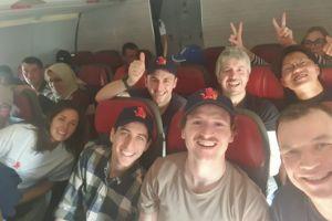 uk nuffield scholars on the plane for nuffield farming scholarship